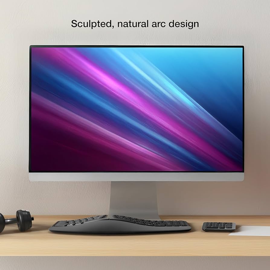 Incase Sculpt Ergonomic Keyboard – Designed by Microsoft – Split Keyset Design, Palm Rest, Contoured Layout, One-Touch Windows Button, AES 128-Bit Encryption, Includes Separate Number Pad – Black