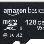 Amazon Basics Micro SDXC Memory Card with Full Size Adapter, A2, U3, Read Speed up to 100 MB/s, 128 GB, Black