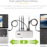 StarTech.com Dual-Laptop USB-C KVM Docking Station, Dual Monitor 4K 60Hz DisplayPort Dock, 5-Port USB Hub, GbE, 90W/45W Power Delivery to Two Laptops, Windows/Mac, 2-Host KVM Dock, TAA