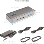 StarTech.com Dual-Laptop USB-C KVM Docking Station, Dual Monitor 4K 60Hz DisplayPort Dock, 5-Port USB Hub, GbE, 90W/45W Power Delivery to Two Laptops, Windows/Mac, 2-Host KVM Dock, TAA
