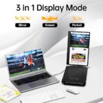 KEFEYA Laptop Screen Extender, 14.2″ Portable Triple Monitor for Laptop with Full HD IPS Display, Monitor Extender Compatible with Mac, Windows, Chrome, Fits 13-17 Inch Laptops