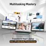 KEFEYA Laptop Screen Extender, 14.2″ Portable Triple Monitor for Laptop with Full HD IPS Display, Monitor Extender Compatible with Mac, Windows, Chrome, Fits 13-17 Inch Laptops