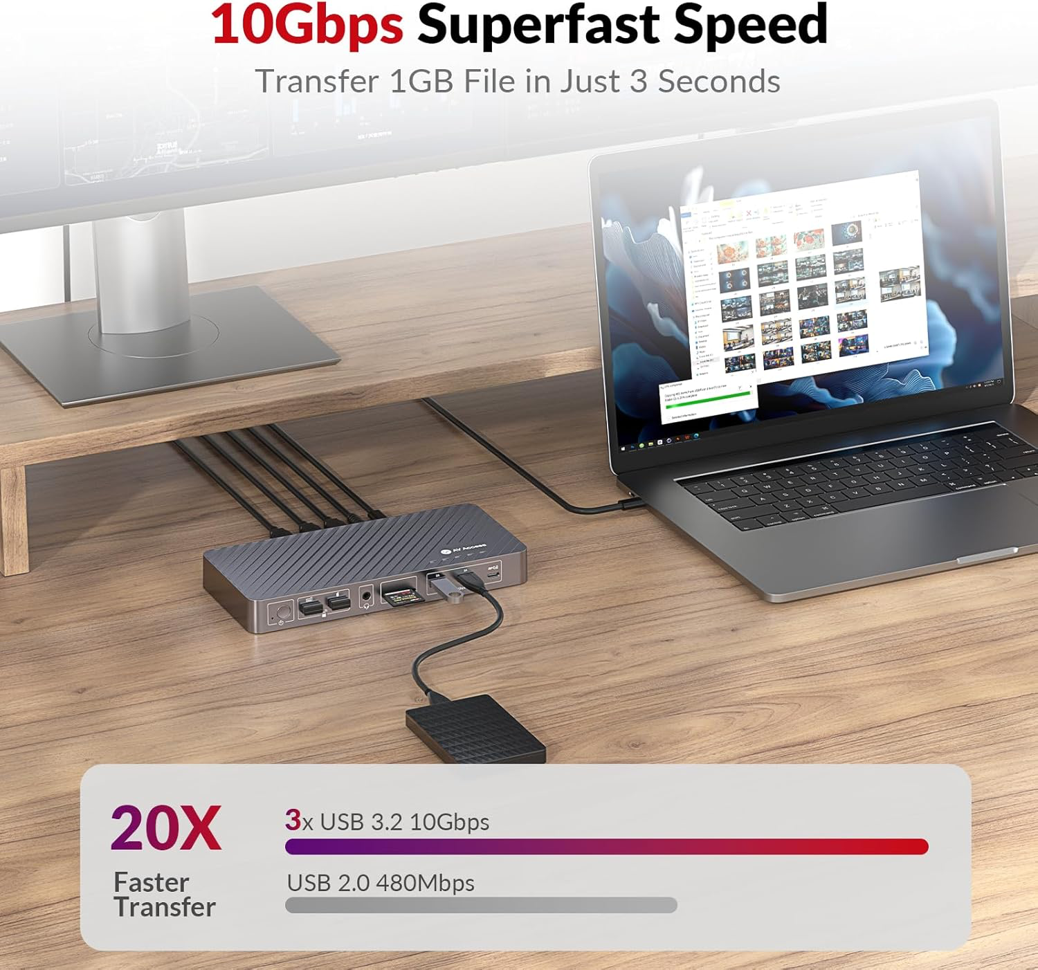 AV Access Docking Station 3 Monitors, 8K@30Hz Single Display, Triple 4K Display (2DP/1HDMI), USB-C Dock with 100W Laptop Charging, 10Gbps USB-C/A, Ethernet, Audio, SD, for MacBook/Chrome/Dell/HP