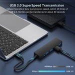 USB 3.0 Hub, VIENON 4-Port USB Hub USB Splitter USB Expander for Laptop, Xbox, Flash Drive, HDD, Console, Printer, Camera,Keyborad, Mouse(Not for Charging)