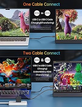 VILVA Portable-Monitor-for-Laptop – 15.6” 1080P FHD IPS Display USB-C HDMI Portable Monitor for Laptop with Cover and Speakers External Monitor for Laptop/PC/Mac/Phone/Xbox Switch/PS4/