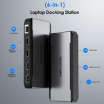USB C Docking Station Dual HDMI, WAVLINK 4 Monitor Docking Station with Dual DP, Dual HDMI, 100W PD in, 5G Ethernet Port for Dell/HP/Lenovo etc, Windows Systerm Computer Only – Host USB3.2 Required