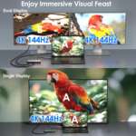 USB C Docking Station Dual HDMI, WAVLINK 4 Monitor Docking Station with Dual DP, Dual HDMI, 100W PD in, 5G Ethernet Port for Dell/HP/Lenovo etc, Windows Systerm Computer Only – Host USB3.2 Required