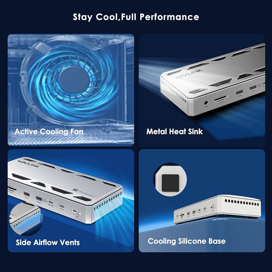 WAVLINK Intel Certified Thunderbolt 5 Dock, 12-in-1 TB5 Docking Station with 120Gbps Max Transfer, 140W PD, 2.5G Ethernet, 4X USB-A 3.2 Gen 2, SD4.0, for Windows 11/Mac OS 14.6 or Later TB5/4 Laptops