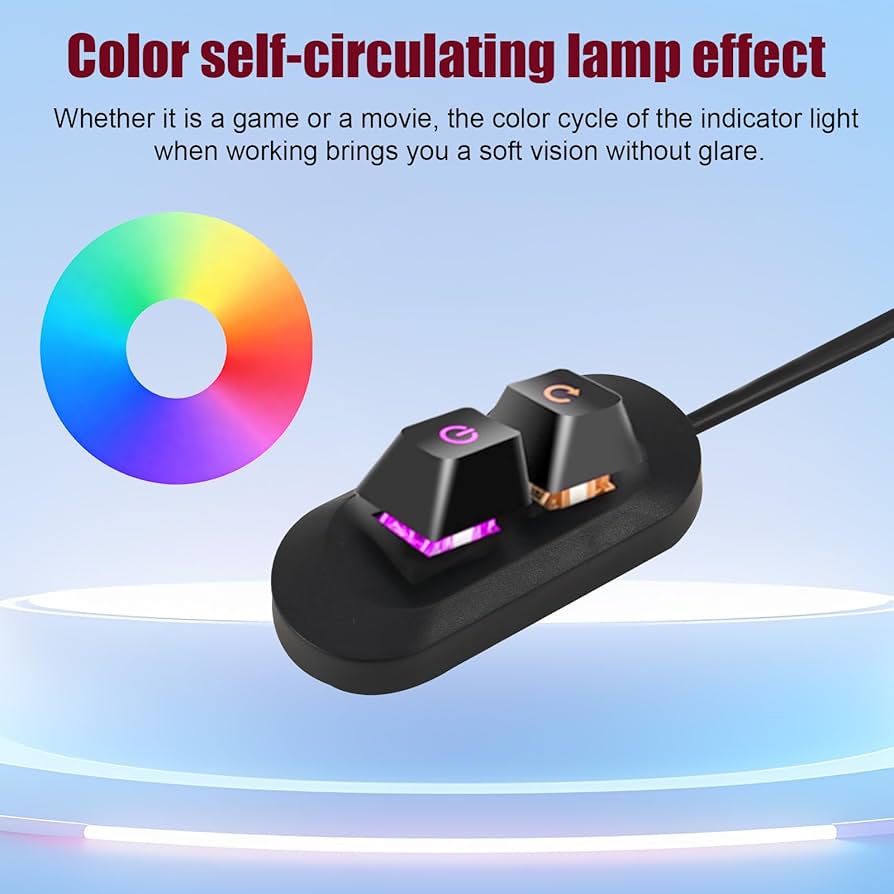 PC Power Button with 1.8m/5.9ft Cable, Black Desktop Computer External Supply Switch PC Power Button Splitter (Adapter Connector Not Included) for Computer Motherboard