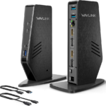 WAVLINK Universal Laptop Docking Station – Dual Monitor Support for Windows and Mac, 5K/Dual 4K@60Hz (2 HDMI, 2 DP, 3 USB, 2 USB-C, Ethernet, Audio&Mic)