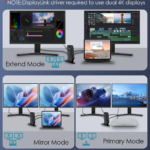 WAVLINK Universal Laptop Docking Station – Dual Monitor Support for Windows and Mac, 5K/Dual 4K@60Hz (2 HDMI, 2 DP, 3 USB, 2 USB-C, Ethernet, Audio&Mic)