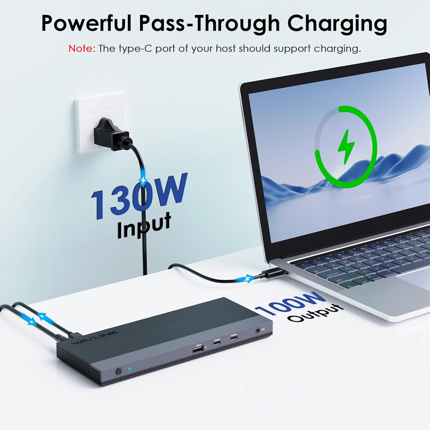 WAVLINK USB C Docking Station Triple Display Dual Monitor, USB Type C to Dual HDMI Dock, 2 HDMI, DisplayPort, 100W PD3.0 for Laptop, Ethernet, 4 USB 3.0, 2 USB C, Audio