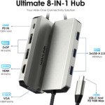 Laptop Docking Station, WAVLINK Quad Monitor Docking Station with Dual DP, HDMI, VGA, 100W PD in, 3* USB-A2.0 for Wireless Device, Compatible with Dell/HP/Lenovo etc, Windows Systerm Computer Only