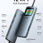 MOKiN LED Docking Station,12 in 1 Laptop Docking Station Dual Monitor 8K@30Hz,USB C Docking Station with 2 HDMI,PD 100W,2500Mbps LAN,5 * 10Gbps USB Ports,SD/TF Card Reader for MacBook/Dell/HP/Lenovo