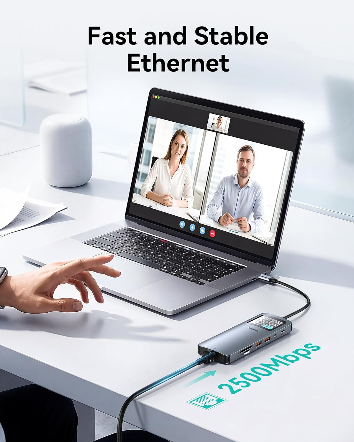 MOKiN LED Docking Station,12 in 1 Laptop Docking Station Dual Monitor 8K@30Hz,USB C Docking Station with 2 HDMI,PD 100W,2500Mbps LAN,5 * 10Gbps USB Ports,SD/TF Card Reader for MacBook/Dell/HP/Lenovo