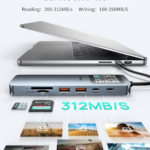 MOKiN LED Docking Station,12 in 1 Laptop Docking Station Dual Monitor 8K@30Hz,USB C Docking Station with 2 HDMI,PD 100W,2500Mbps LAN,5 * 10Gbps USB Ports,SD/TF Card Reader for MacBook/Dell/HP/Lenovo