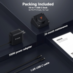 TobenONE 10-in-1 Shortcut-Key Docking Station with 4 Shortcut Button and Volume Knob, USB C Dock with 4K@60Hz HDMI, 100W PD, 3 USB, Ethernet, Audio, SD/microSD for MacBook, Windows, Chrome, Mac mini