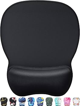 MROCO Ergonomic Mouse Pad with Gel Wrist Rest, Smooth Wrist Support Surface, Non-Slip PU Base for Pain Relief, Comfortable Mousepad for Computer, Laptop, Office & Home, 9.4 x 8.1 in, Black