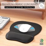 MROCO Ergonomic Mouse Pad with Gel Wrist Rest, Smooth Wrist Support Surface, Non-Slip PU Base for Pain Relief, Comfortable Mousepad for Computer, Laptop, Office & Home, 9.4 x 8.1 in, Black