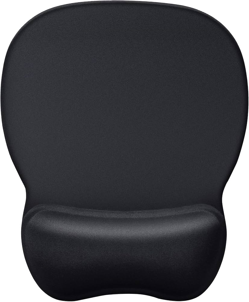 MROCO Ergonomic Mouse Pad with Gel Wrist Rest, Smooth Wrist Support Surface, Non-Slip PU Base for Pain Relief, Comfortable Mousepad for Computer, Laptop, Office & Home, 9.4 x 8.1 in, Black