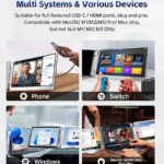 FOPO 15.6 Triple Laptop Screen Extender, Left Screen 360° Rotation Laptop Monitor Extender, Plug and Play Triplp Monitor for 13-17″ Laptops with USB-C/HDMI, for Windows/Mac(M1/M2/M3) Pro/Max – S10