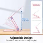 Urmust Laptop Stand for Desk Aluminum Computer Stand Riser Holder for Laptop Compatible with MacBook Air Pro, Dell, HP, Lenovo Samsung, Alienware All Laptops 11-15.6″(Pink)