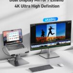 BENFEI Laptop Stand with USB C 6in1 Docking Station, HDMI 4K@60Hz,Gigabit Ethernet, 100W Power Delivery, 10Gbps 1*USB C 3.2 and 2*USB A 3.2 Compatible with MacBook Pro/Air, iPad Pro, XPS, Thinkpad