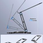 Adjustable Laptop Stand for Desk, 360° Rotating Base Ergonomic Computer Stand, Laptop Riser Foldable Protable for Office Home Fits Compatible with MacBook Pro/Air Notebook up to 10-16″ Black