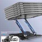 Adjustable Laptop Stand for Desk, 360° Rotating Base Ergonomic Computer Stand, Laptop Riser Foldable Protable for Office Home Fits Compatible with MacBook Pro/Air Notebook up to 10-16″ Black