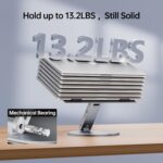 Adjustable Laptop Stand with 6-in-1 USB C Docking Station, 360° Rotation, 4K HDMI, USB3.0, PD100W, Compatible with MacBook Pro Air, Dell XPS, HP 10-16” – Gray