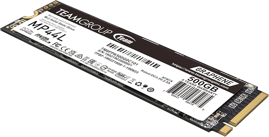 TEAMGROUP MP44L 500GB SLC Cache NVMe 1.4 PCIe Gen 4×4 M.2 2280 Laptop&Desktop SSD (R/W Speed up to 5000/2500MB/s) TM8FPK500G0C101