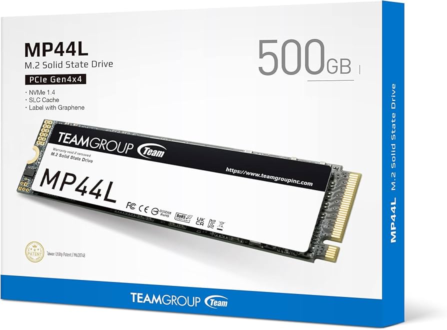 TEAMGROUP MP44L 500GB SLC Cache NVMe 1.4 PCIe Gen 4×4 M.2 2280 Laptop&Desktop SSD (R/W Speed up to 5000/2500MB/s) TM8FPK500G0C101