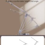 Adjustable Laptop Stand for Desk, 360° Rotating Base Portable Laptop Stand, Aluminum Alloy Foldable Computer Printer Riser Holder for Office Home Fits MacBook Air Pro, HP (10-17.3”) – Silver