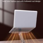 Adjustable Laptop Stand for Desk, 360° Rotating Base Portable Laptop Stand, Aluminum Alloy Foldable Computer Printer Riser Holder for Office Home Fits MacBook Air Pro, HP (10-17.3”) – Silver