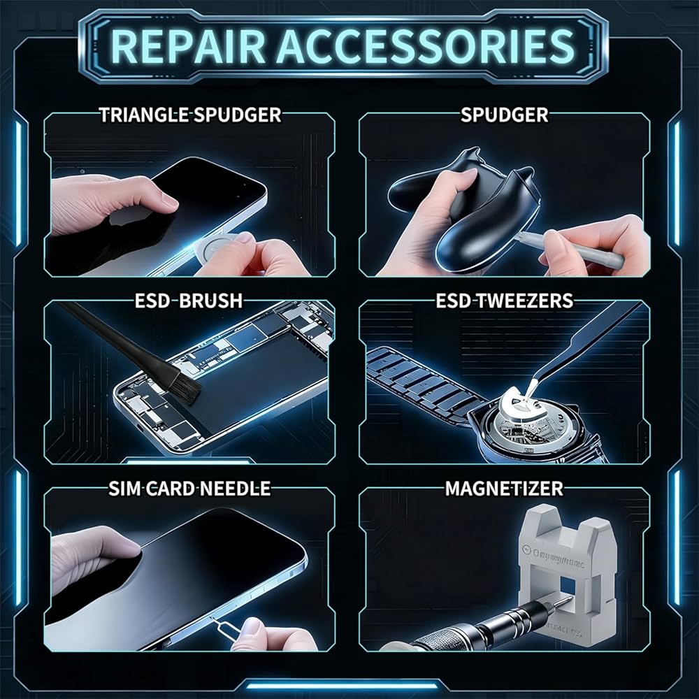 SHOWPIN 122 in 1 Precision Computer Screwdriver Kit, Laptop Screwdriver Sets with 101 Magnetic Drill Bits, Computer Accessories, Electronics Tool Kit Compatible for Tablet, PC, iPhone, PS4 Repair