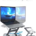 MCHOSE Laptop Stand, 360 Swivel Aluminum Computer Stand Ergonomic Laptop Riser Notebook Holder Compatible with 17 inch MacBook Air Pro, Dell XPS, HP, Lenovo More Laptops,Grey