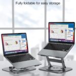MCHOSE Laptop Stand, 360 Swivel Aluminum Computer Stand Ergonomic Laptop Riser Notebook Holder Compatible with 17 inch MacBook Air Pro, Dell XPS, HP, Lenovo More Laptops,Grey