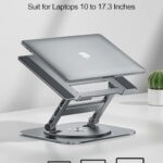 MCHOSE Laptop Stand, 360 Swivel Aluminum Computer Stand Ergonomic Laptop Riser Notebook Holder Compatible with 17 inch MacBook Air Pro, Dell XPS, HP, Lenovo More Laptops,Grey