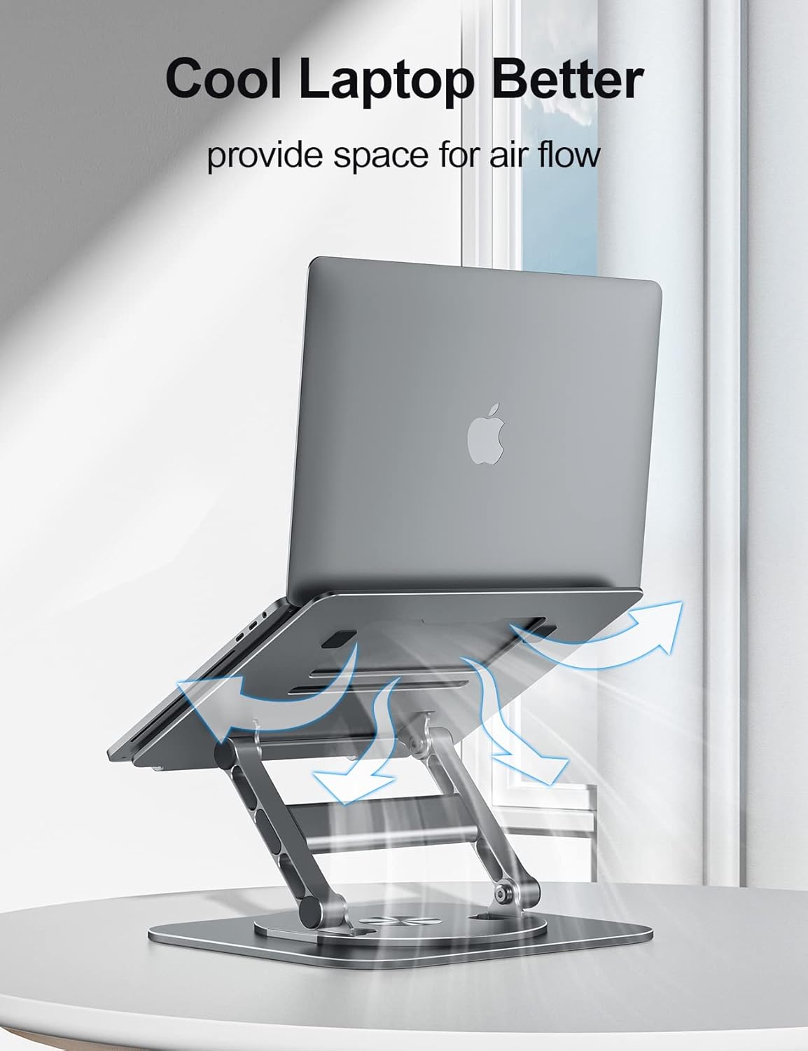 MCHOSE Laptop Stand, 360 Swivel Aluminum Computer Stand Ergonomic Laptop Riser Notebook Holder Compatible with 17 inch MacBook Air Pro, Dell XPS, HP, Lenovo More Laptops,Grey