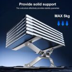 Adjustable Laptop Stand for Desk, Portable Laptop Riser, Ergonomic Computer Notebook Holder for MacBook Pro Air, Dell XPS, HP, Lenovo (13.3-17.3”) (Silver