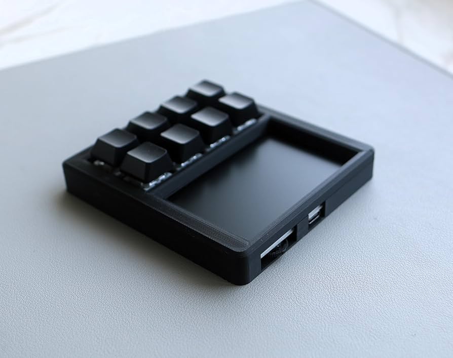 Mechanical Macropad with 3.5″ TFT Screen, 8 Programmable Keys, ESP32 Powered Custom Keyboard, Driver-Free HID for Streamers & Designers, Open Source 3D Printed Case