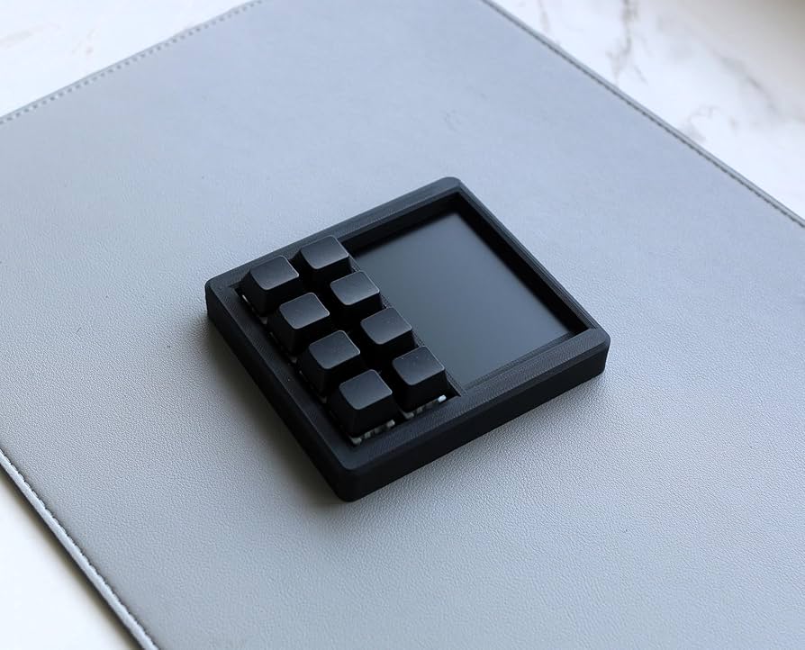 Mechanical Macropad with 3.5″ TFT Screen, 8 Programmable Keys, ESP32 Powered Custom Keyboard, Driver-Free HID for Streamers & Designers, Open Source 3D Printed Case