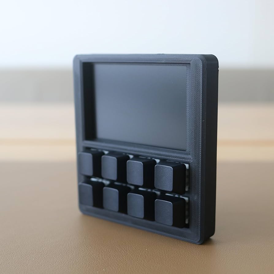 Mechanical Macropad with 3.5″ TFT Screen, 8 Programmable Keys, ESP32 Powered Custom Keyboard, Driver-Free HID for Streamers & Designers, Open Source 3D Printed Case