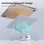 acer Laptop Stand for Desk – with 360 Swivel Base, Rotating Laptop Riser for Desk, Adjustable Computer Stand for Laptops, Ergonomic Riser Holder Foldable, Portable MacBook Pro Air (10-16″) – Silver