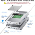 13-Port USB C Hub for iMac 24 inch 2021/2023/2024, iMac Accessories for iMac M1/M3/M4, iMac USB Hub with 5 USB-A & 2 USB-C 3.0 Ports, 4K@60Hz HDMI, 1Gbps Ethernet, SD/TF, M.2 NVME SSD (Not Included)