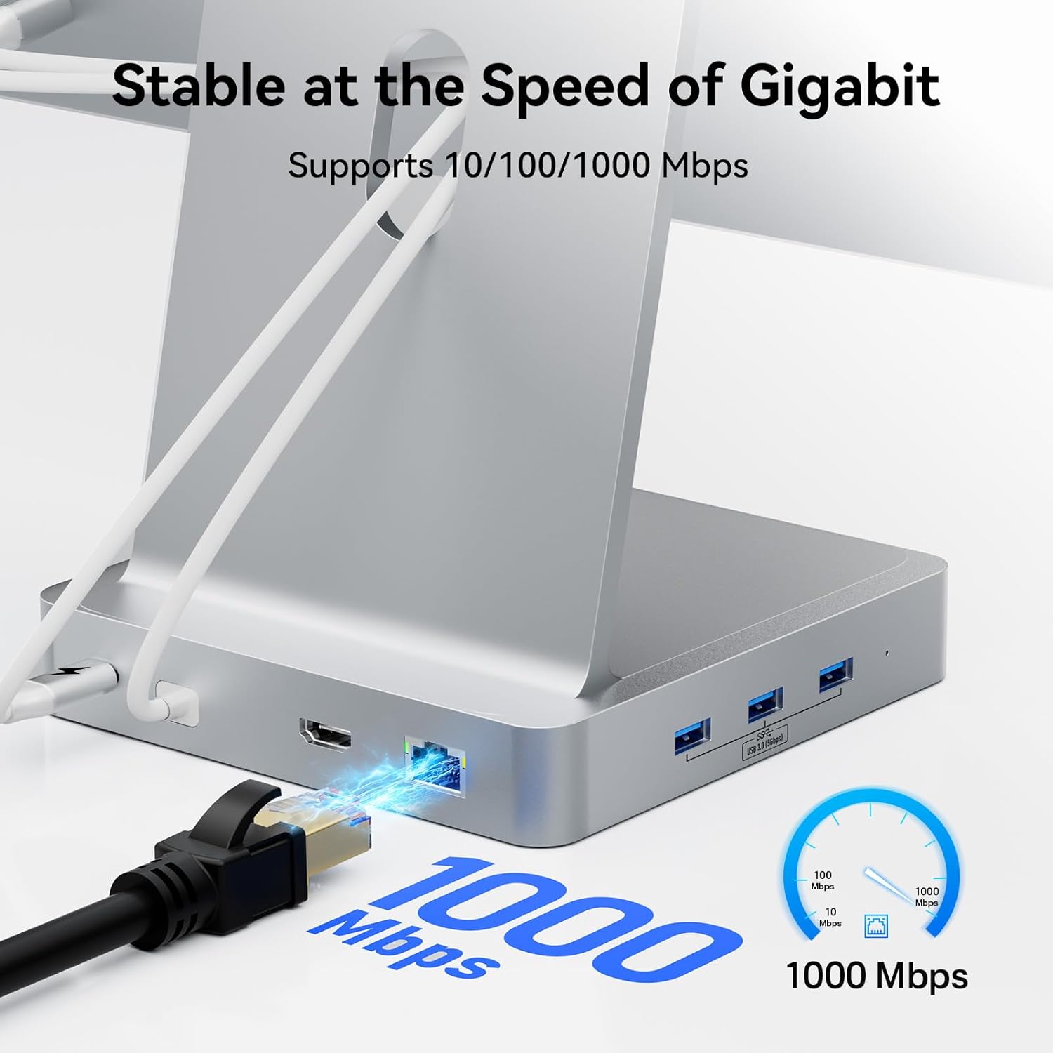 13-Port USB C Hub for iMac 24 inch 2021/2023/2024, iMac Accessories for iMac M1/M3/M4, iMac USB Hub with 5 USB-A & 2 USB-C 3.0 Ports, 4K@60Hz HDMI, 1Gbps Ethernet, SD/TF, M.2 NVME SSD (Not Included)
