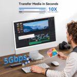 13-Port USB C Hub for iMac 24 inch 2021/2023/2024, iMac Accessories for iMac M1/M3/M4, iMac USB Hub with 5 USB-A & 2 USB-C 3.0 Ports, 4K@60Hz HDMI, 1Gbps Ethernet, SD/TF, M.2 NVME SSD (Not Included)