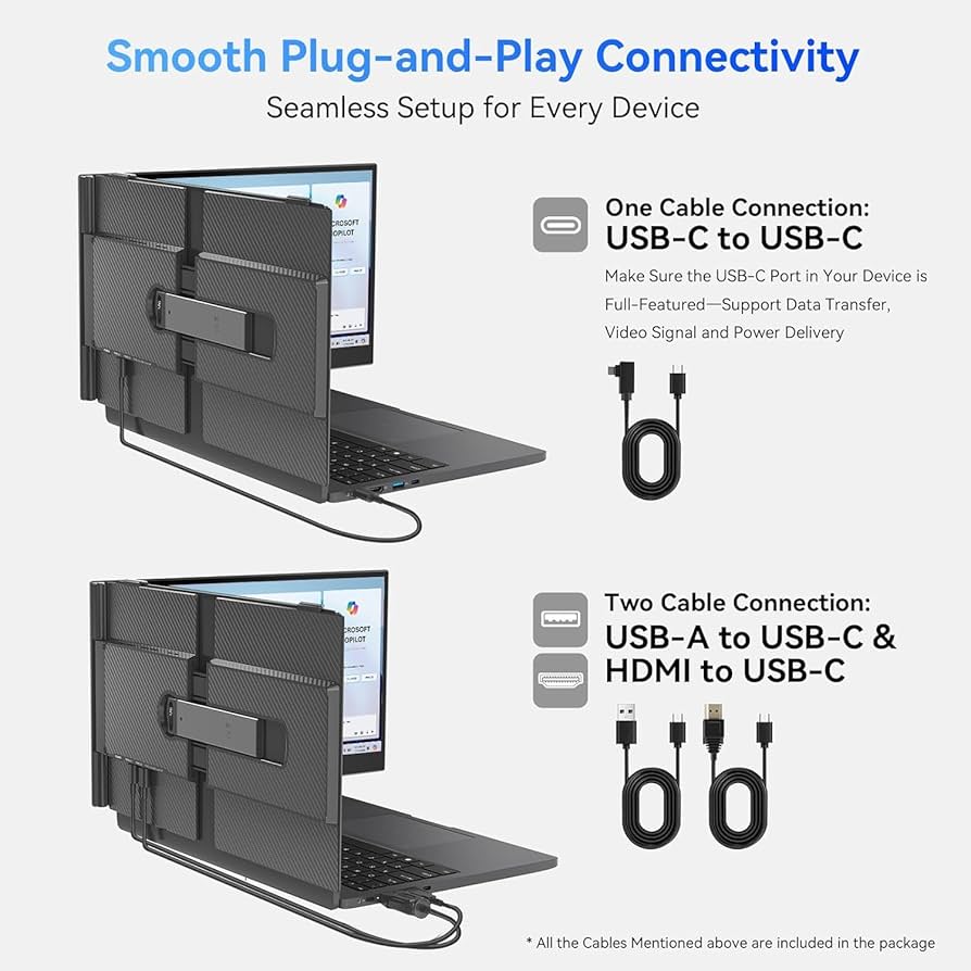 Blackview Laptop Screen Extender, 1.7lbs Ultra-Light & 0.17″ Ultra-Slim, 15.6″ FHD 1080P IPS Portable Laptop Monitor Extender,Travel Dual Monitor for 14-17″,Plug & Play for Windows/Mac/Android/Switch