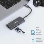 QGeeM USB C Hub Ethernet,9 in 1 USB Type C Hub HDMI Multi-Port Converter Adapter,100W Pd, USB 3.0,SD/TF Card Reader,Compatible for MacBook Pro Air Ipad HP Dell Lenovo Chromebook etc.-Gray