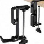 JAKO New Foldable Headphone Stand for Desk, Aluminum Alloy Headphone Holder – Headset Stand Hook Space Save Mount, Universal Fit PC Gaming Headsets Holder Under Desk Clamp for Office, Computer Table